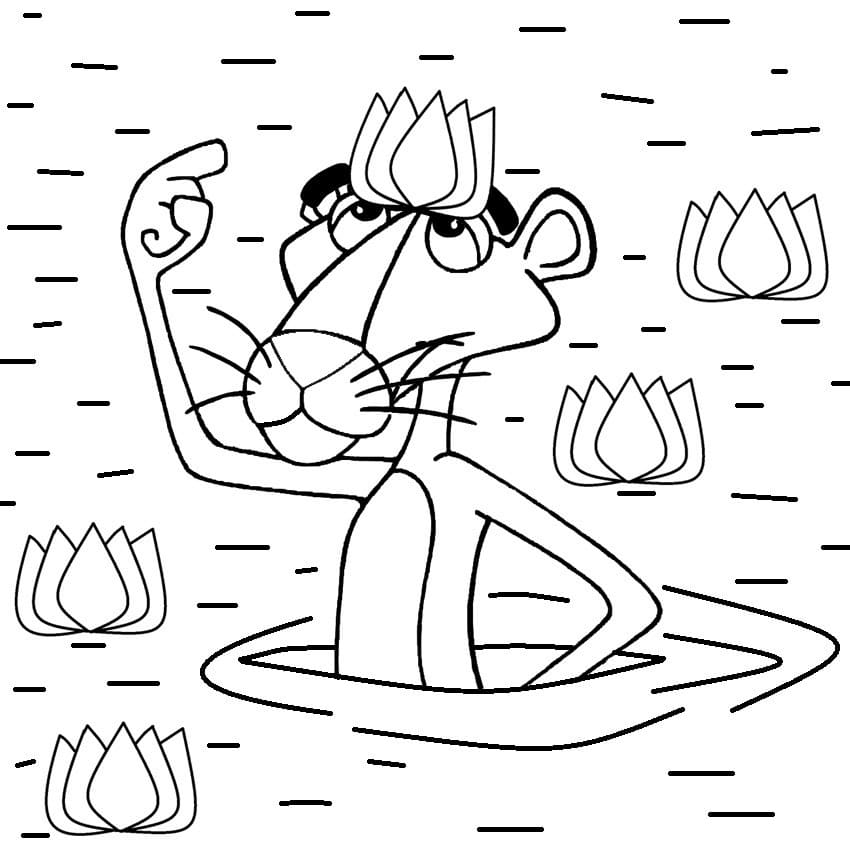 Fun pink panther coloring page