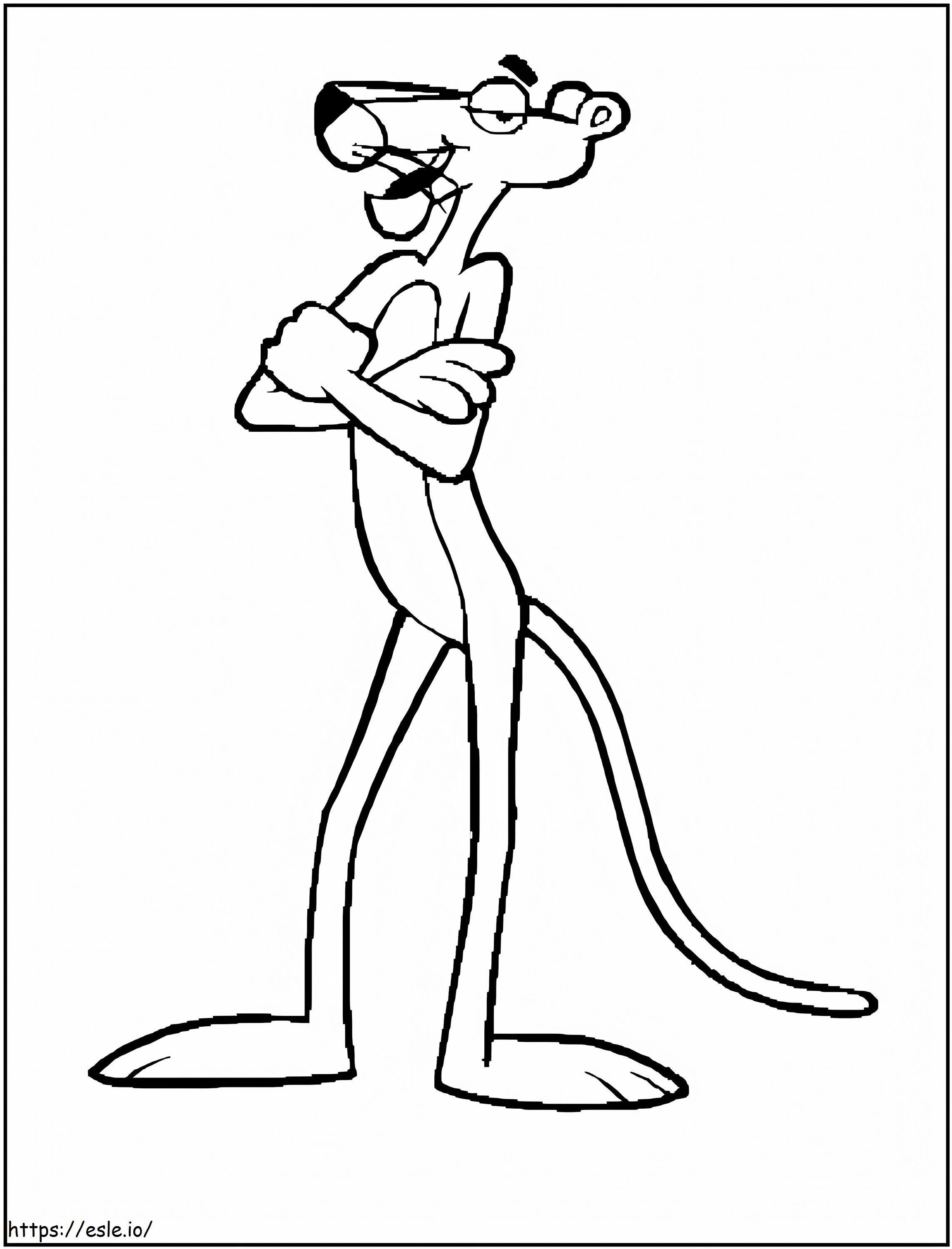 Funny pink panther coloring page