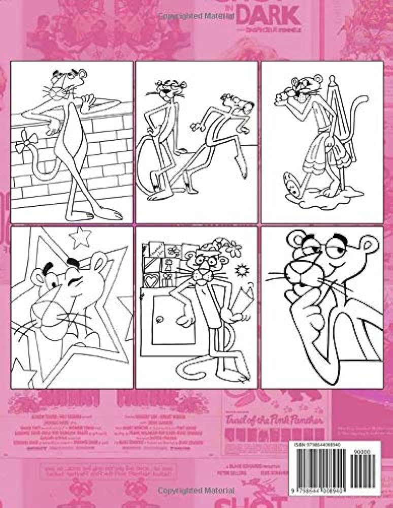 The pink panther coloring book super coloring book for kids and fans â giant great pages with premium quality images barrois brinda books