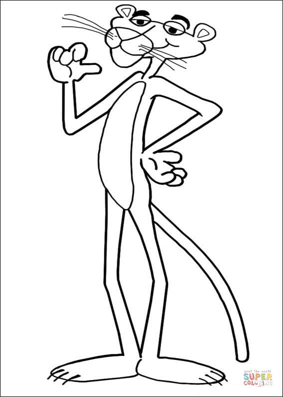 Pink panther coloring page free printable coloring pages