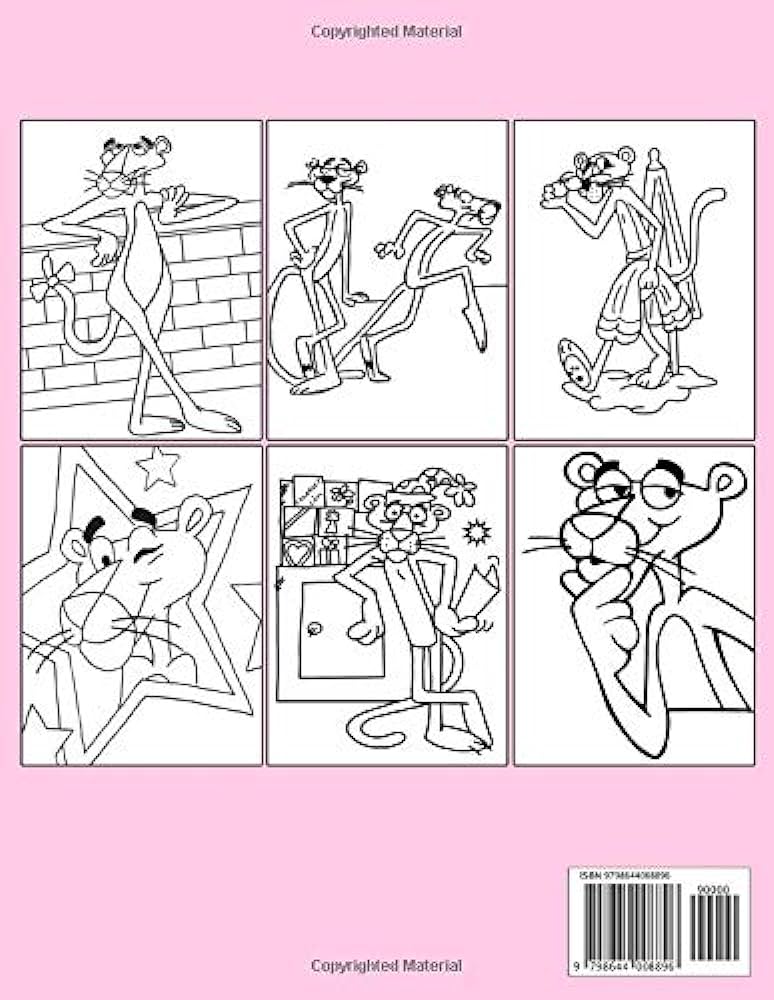 The pink panther loring book super loring book for kids and fans â giant great pages with premium quality images barrois brinda books