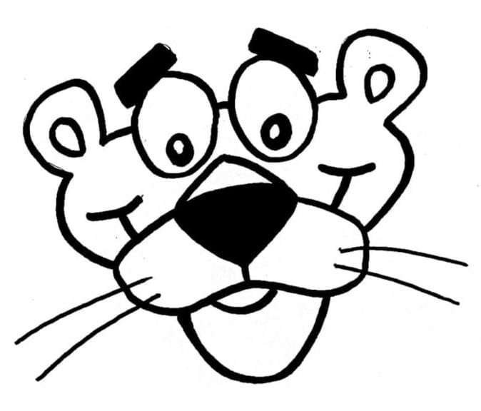 Pink panther face coloring page
