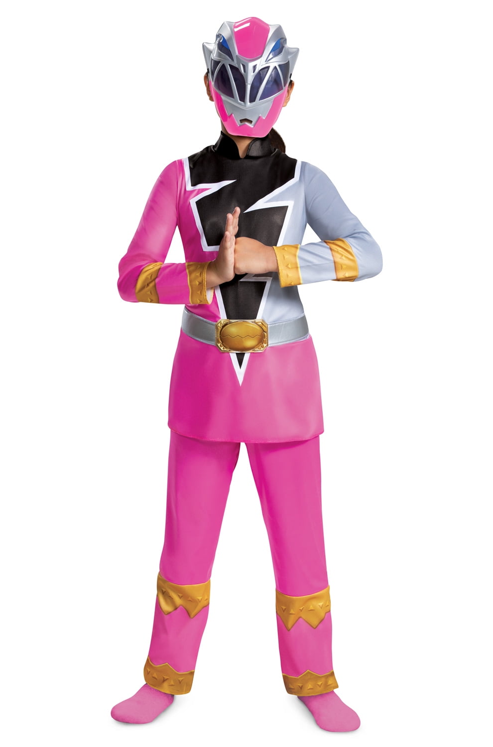 Disguise pink power rangers dino fury muscle halloween fancy