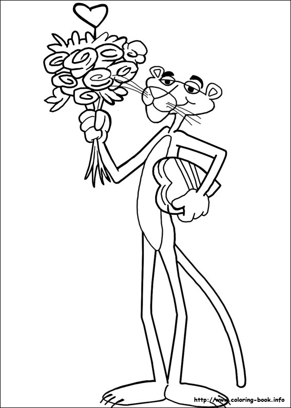 The pink panther coloring picture