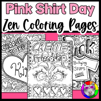 Pink shirt day coloring pages zen doodle coloring sheets activity