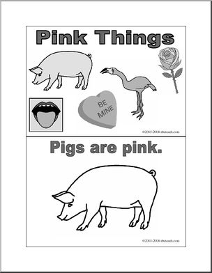 Coloring pages pink things booklet