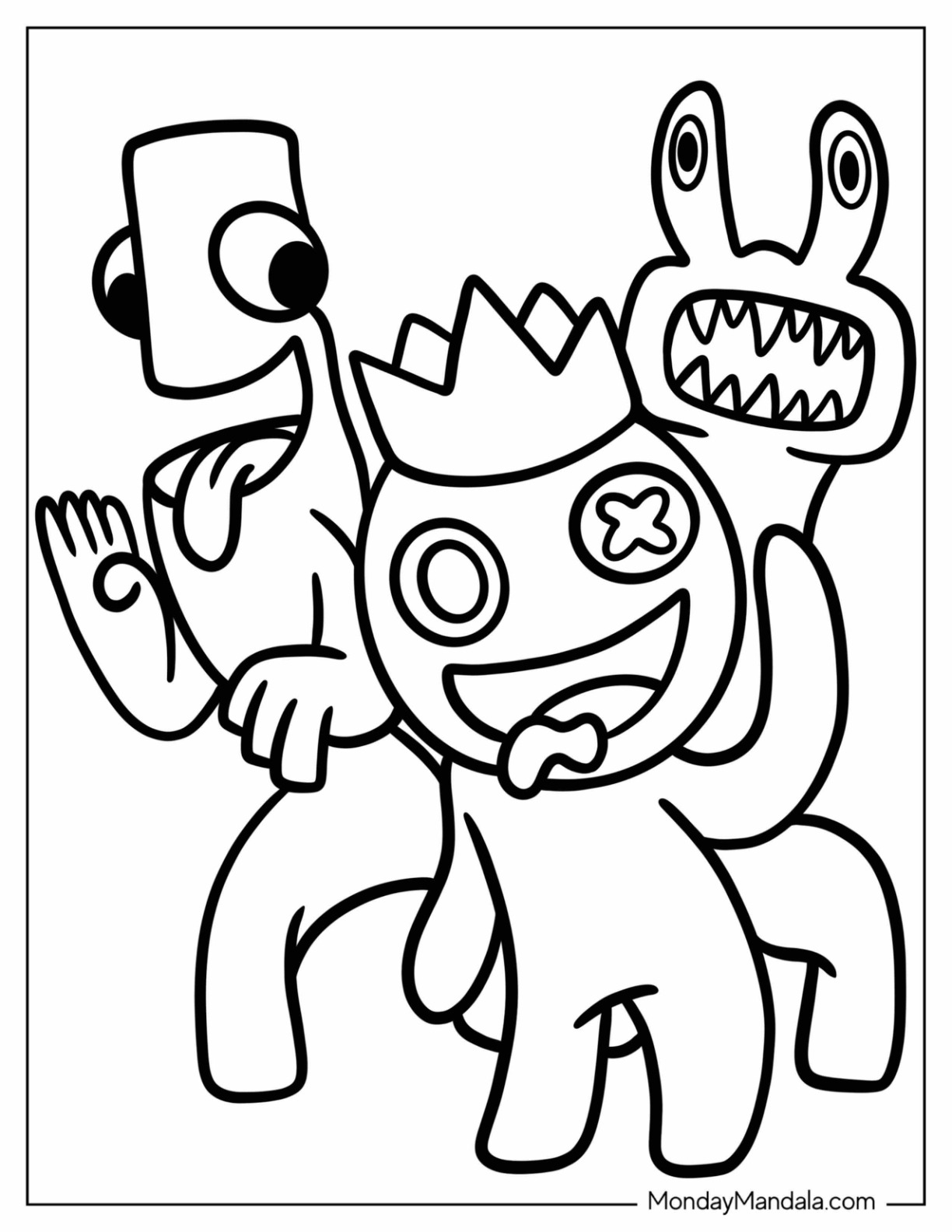 Rainbow friends coloring pages free pdf printables