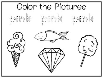 All about the color pink no prep tracing preschool worksheets and activities