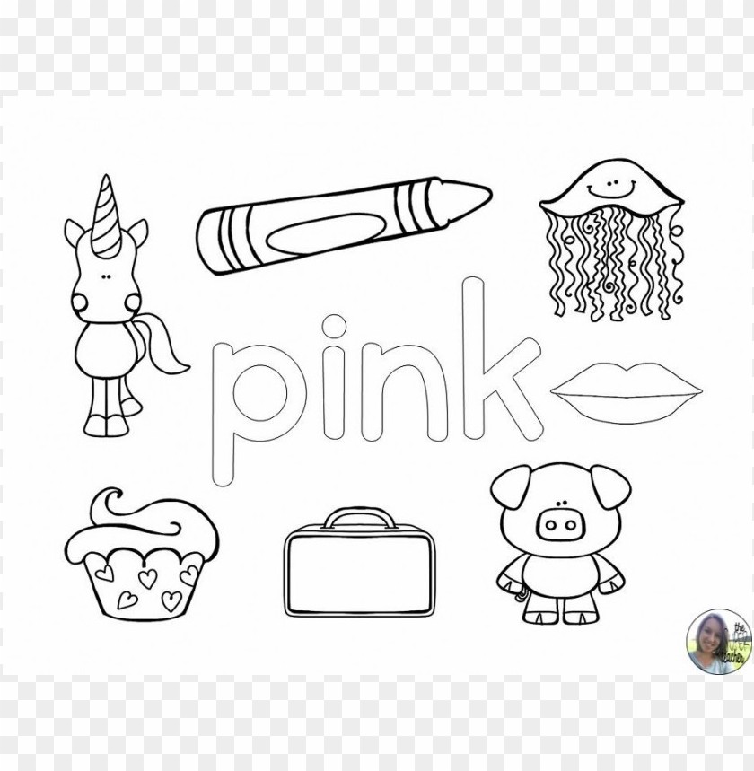 Color pink coloring pages png transparent with clear background id