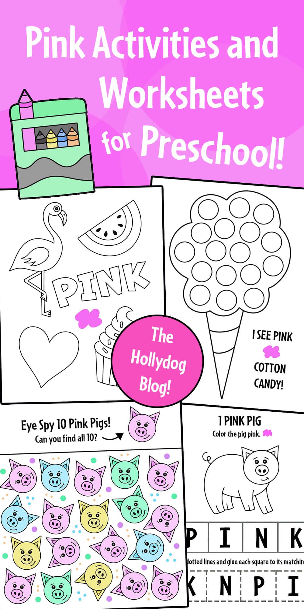 Pink color activities and worksheets for preschool â the hollydog blog