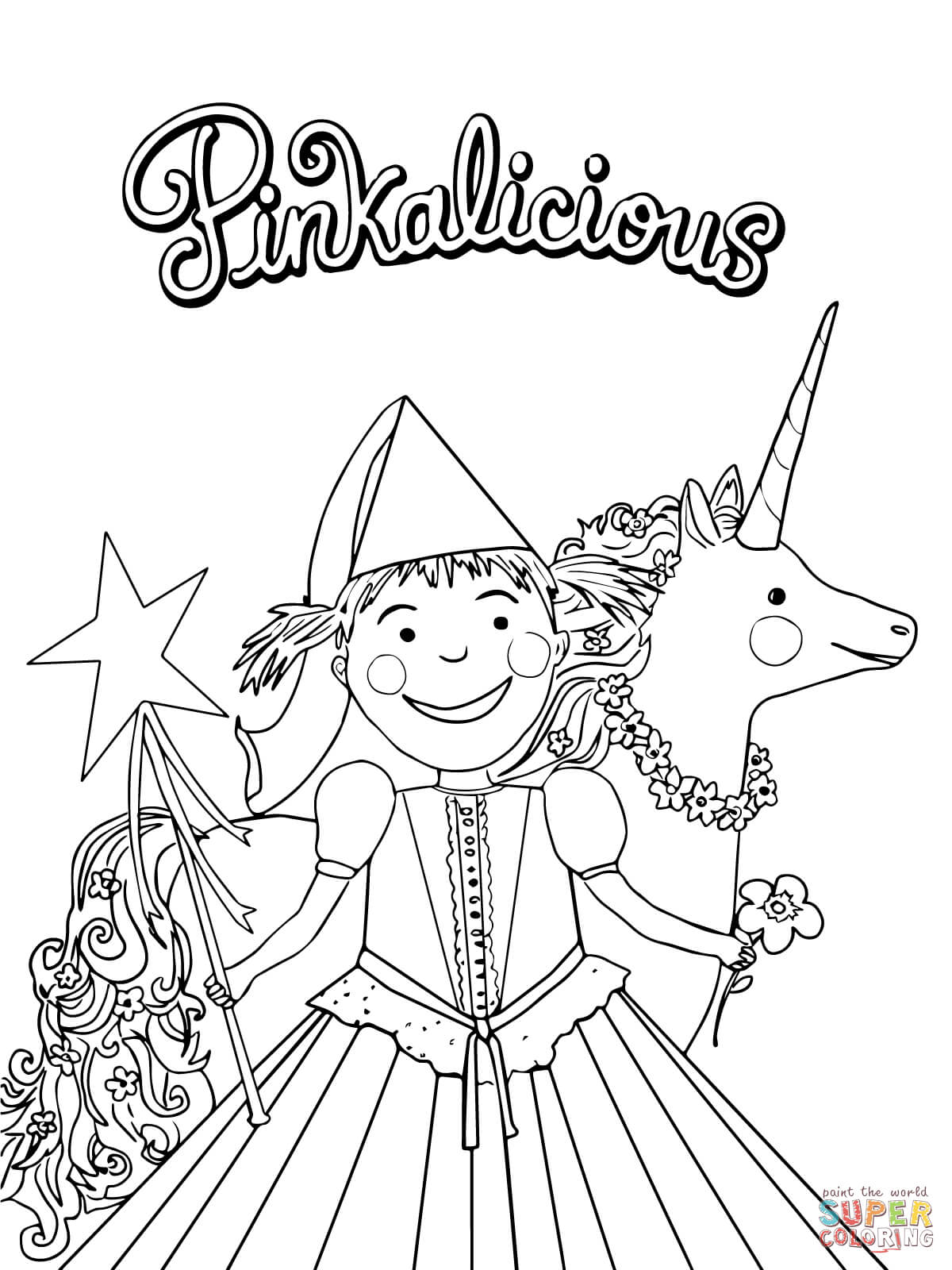 Pinkalicious coloring page free printable coloring pages