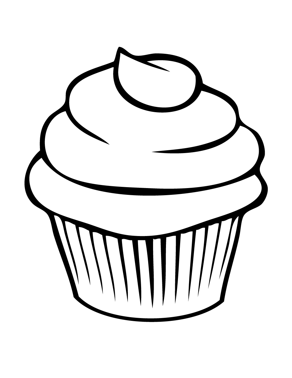 Cupcake coloring page