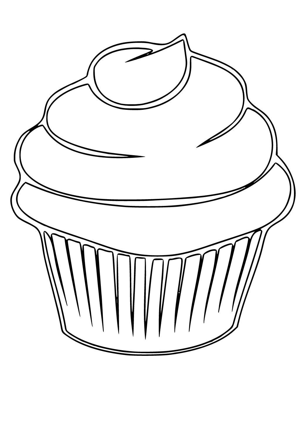 Free printable cupcake cream coloring page for adults and kids