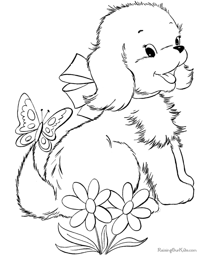 Cute puppy coloring pages