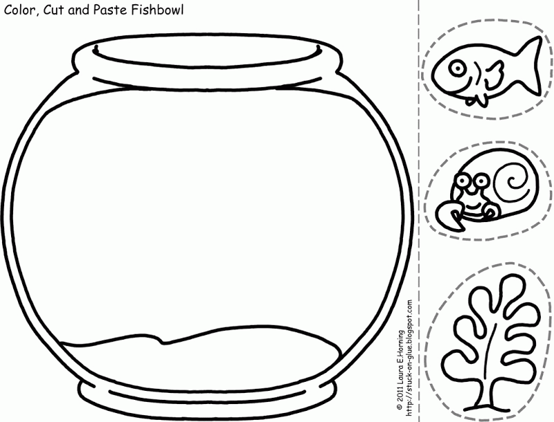 Fish bowl coloring page