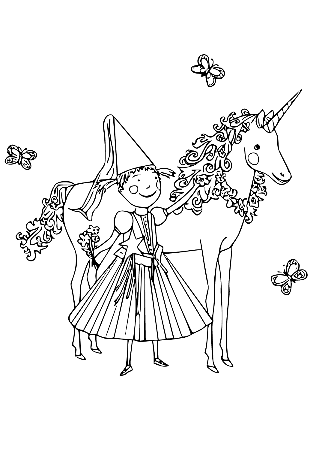 Free printable pinkalicious horse coloring page for adults and kids