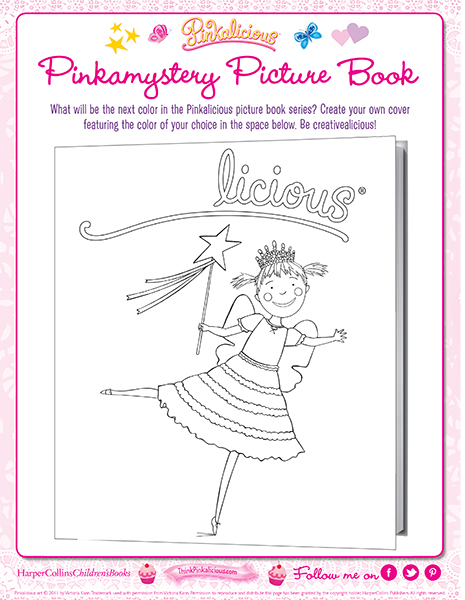 Decorate a pinkalicious birthday cupcake coloring page