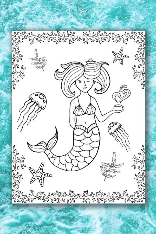 Mermaid color pages