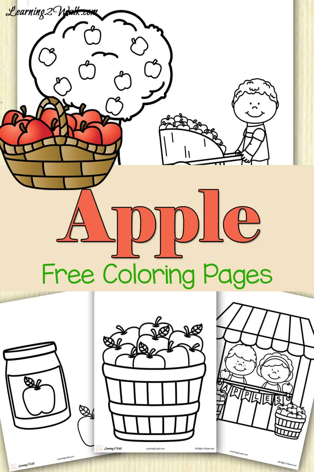 Free apple coloring pages for kids