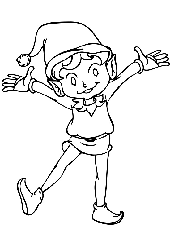 Printable elf coloring pages