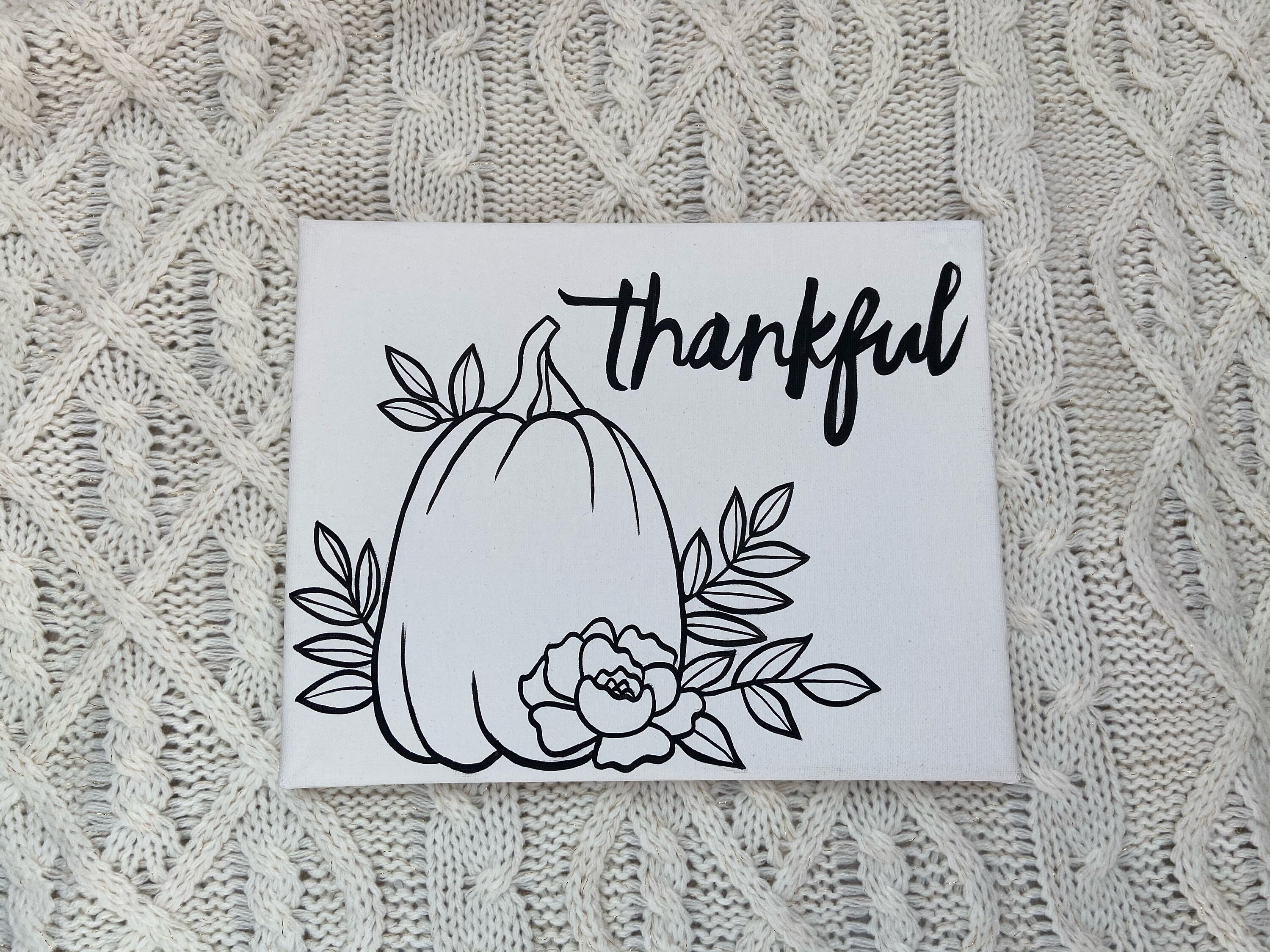 Thankful pumpkin adult craft kit friendsgiving paint and sip thanksgiving favors