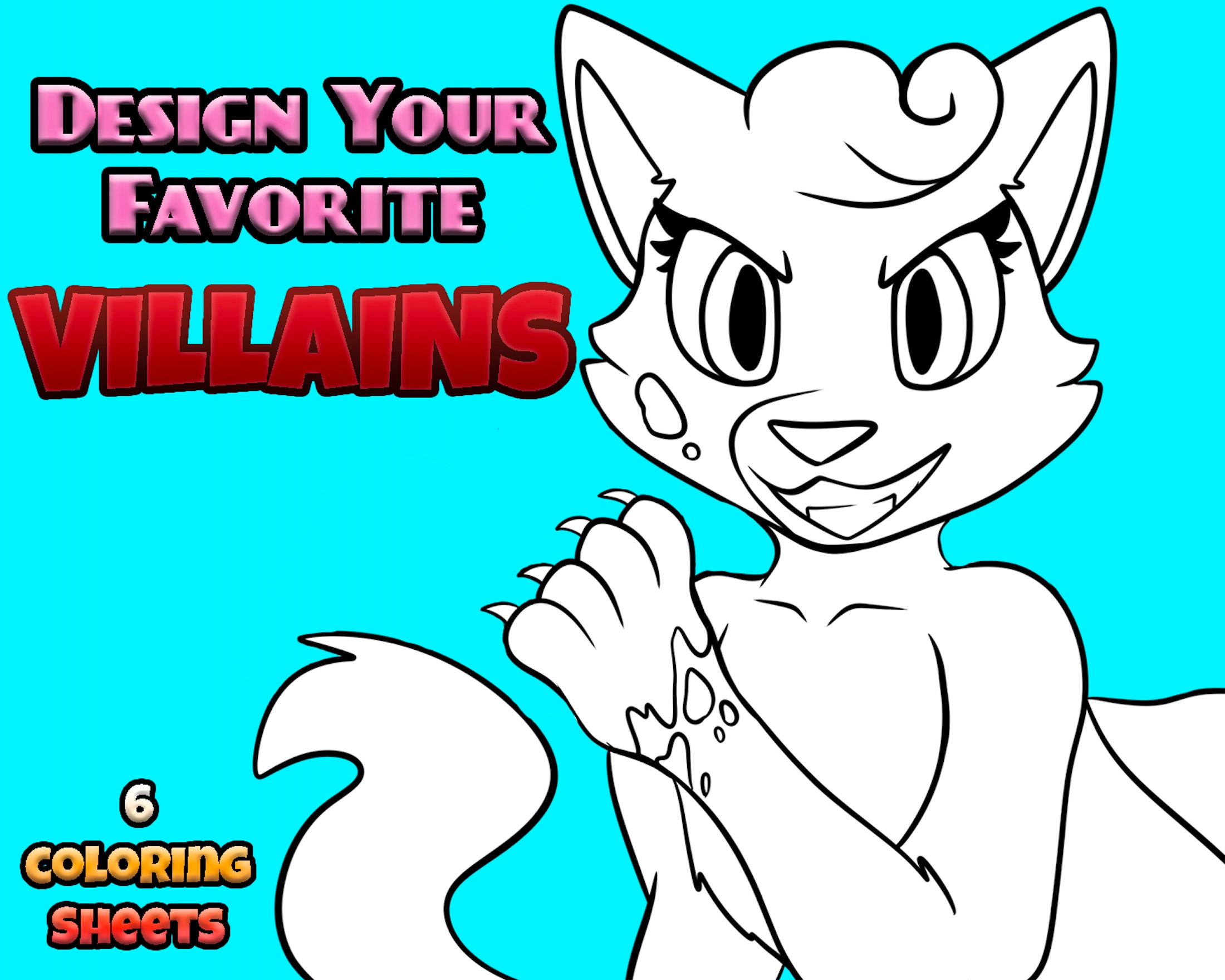 Design your favorite villains downloadable coloring sheets