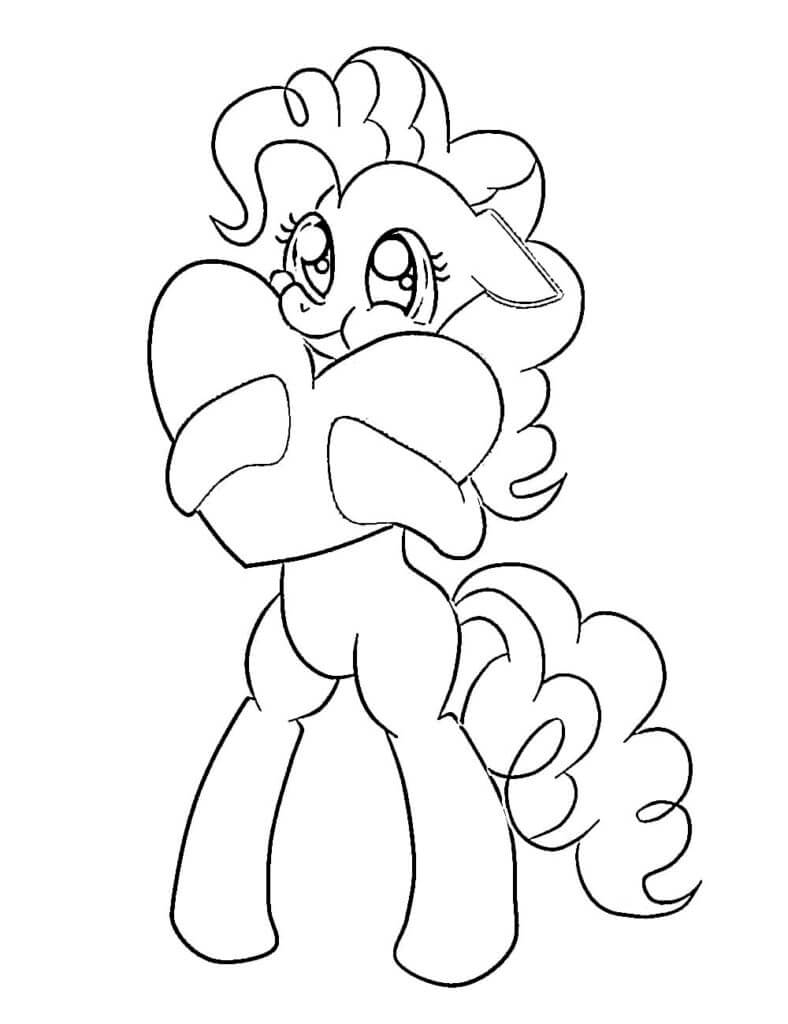 Pony pinkie pie with a heart coloring page