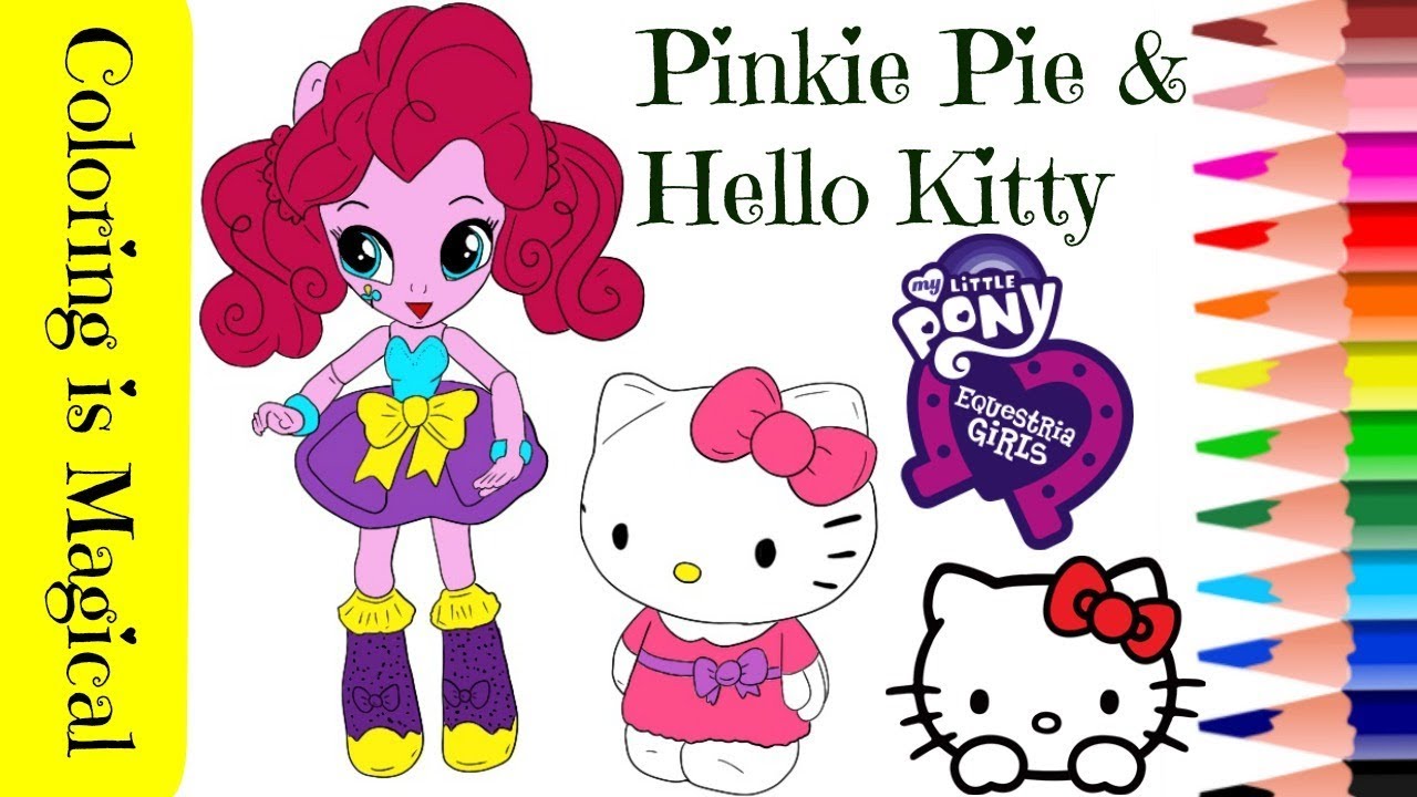 Pinkie pie hello kitty toy coloring page mlp equestria girls my little pony