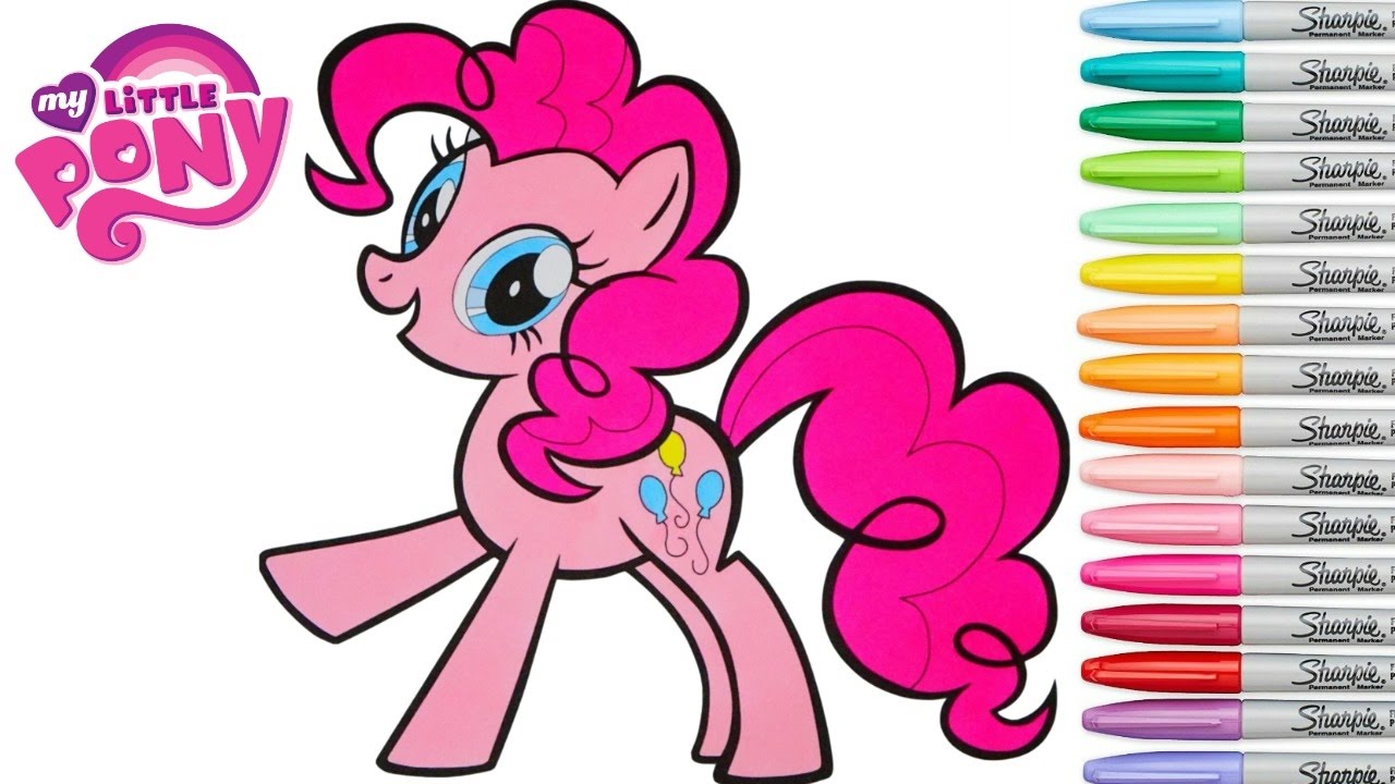 Y little pony coloring book pinkie pie lp colouring page rainbow splash