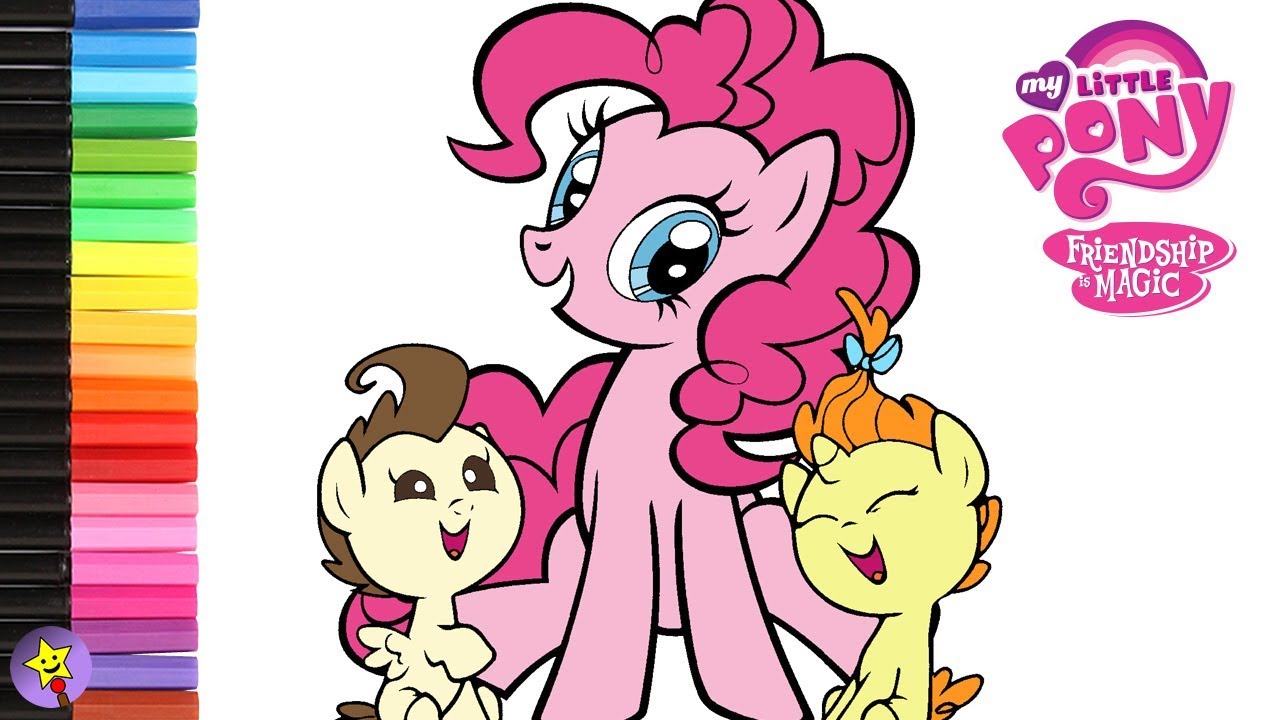 Mlp my little pony coloring book mlpfim pinkie pie babysitting coloring page