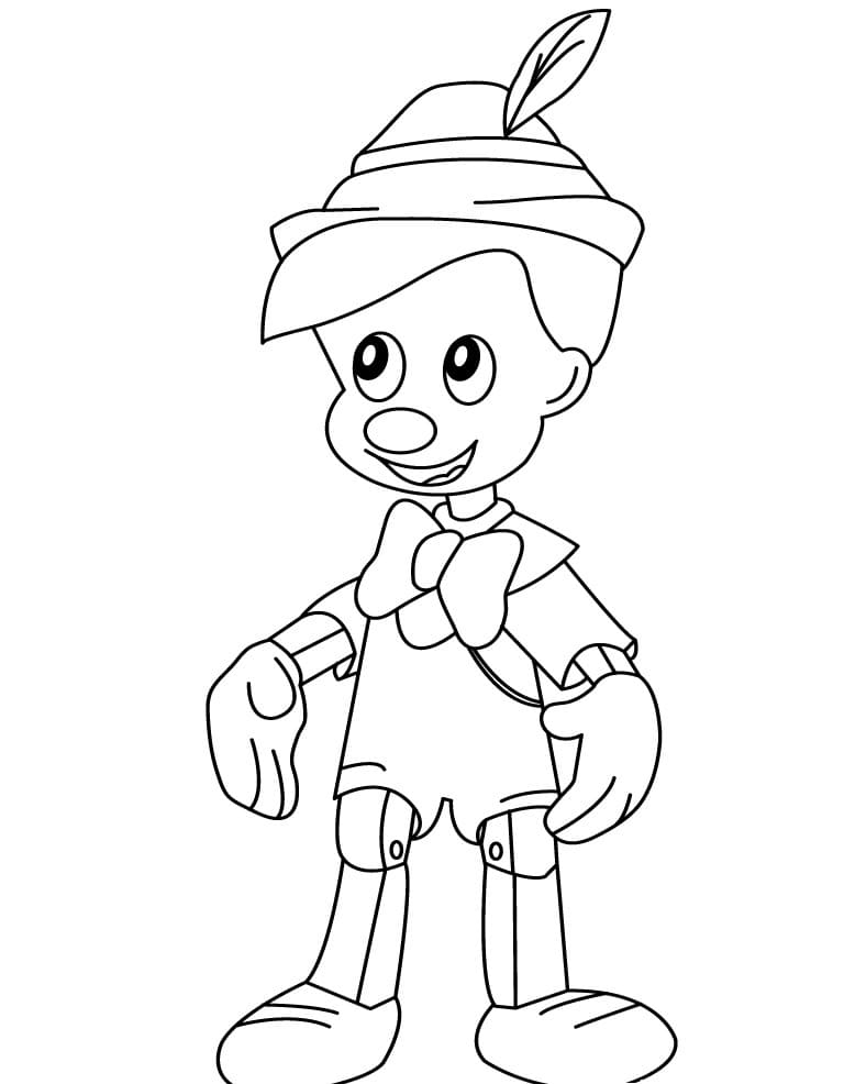 Little pinocchio coloring page