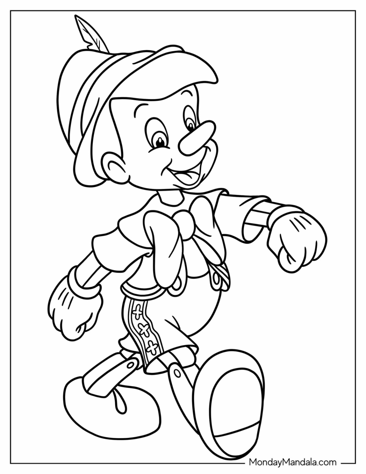 Pinocchio coloring pages free pdf printables