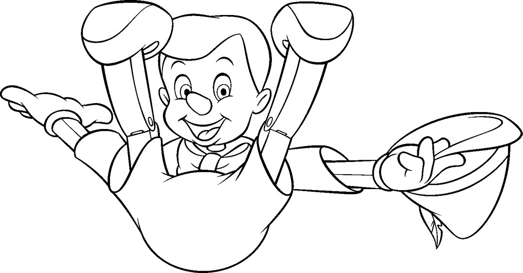 Free pinocchio drawing to download and color