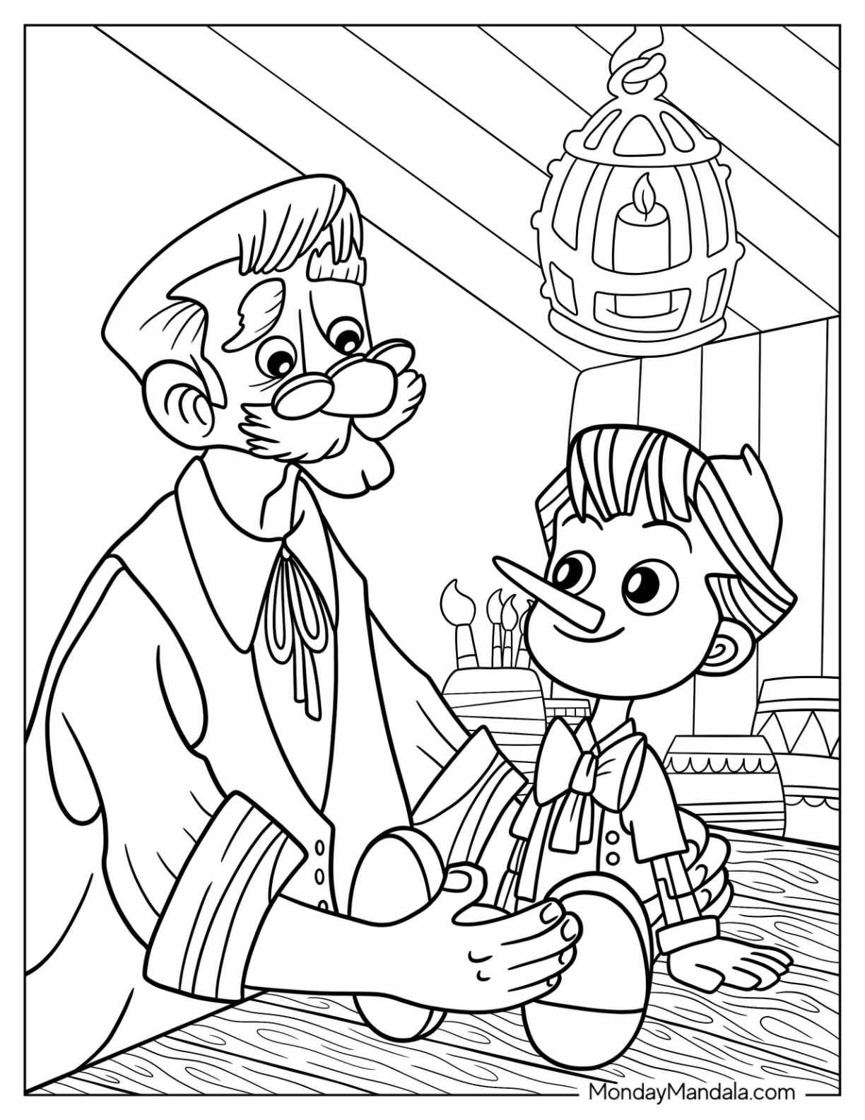 Pinocchio coloring pages free pdf printables