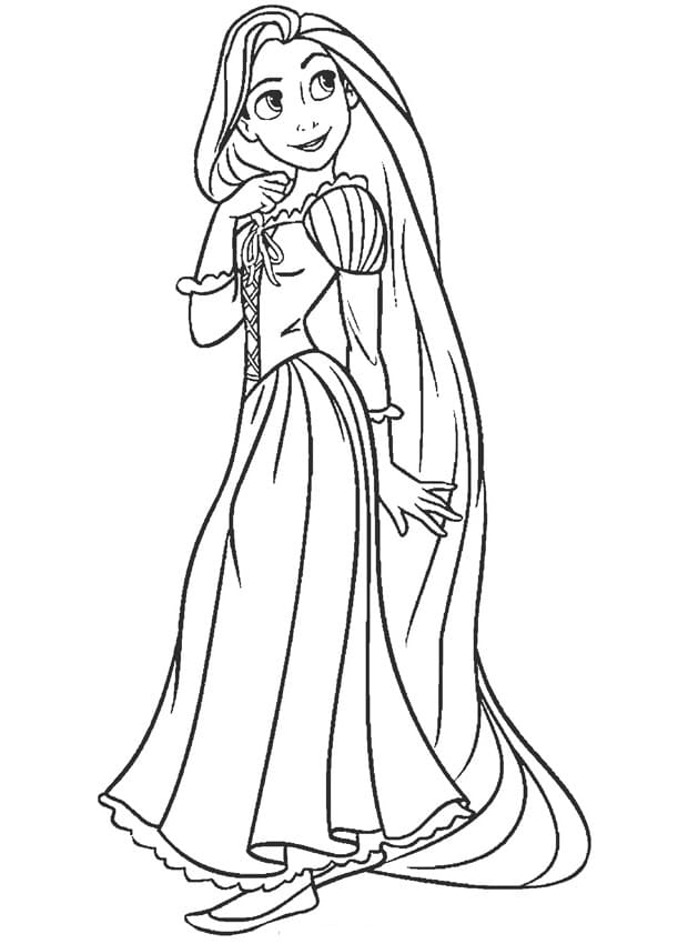 Cute rapunzel coloring page