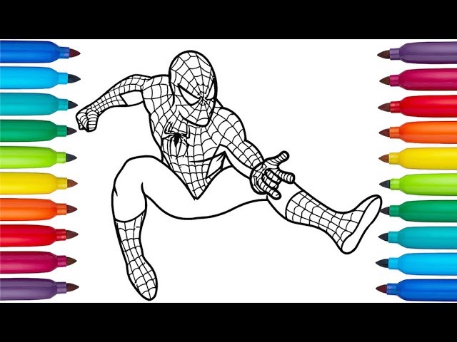 Spideran to coloring learn colors and draws draw for kids