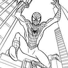 Spidermans big jump coloring pages