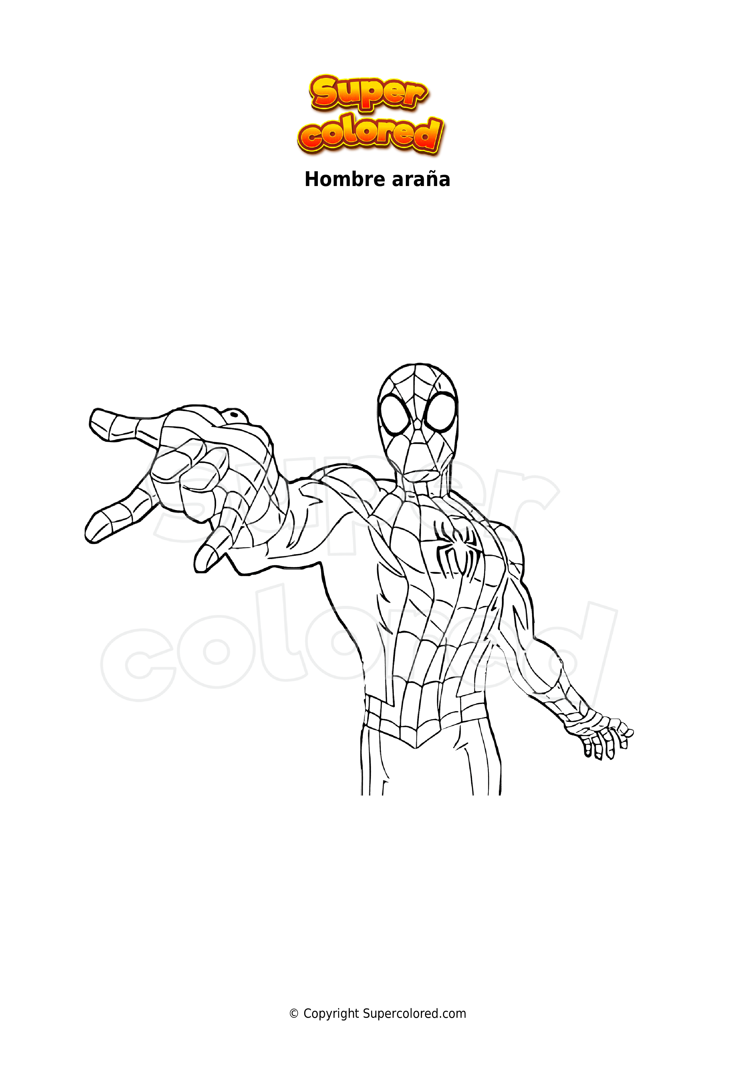 Dibujo para colorear hombre araãa