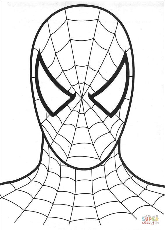 Dibujo de rostro del hombre araãa para colorear dibujos para colorear imprimir gratis