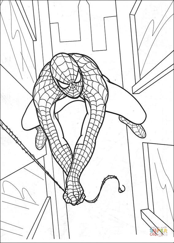 Dibujo de el hombre araãa en el aire para colorear dibujos para colorear imprimir gratis