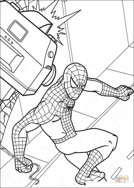 Dibujo de el hombre araãa capturado en imagen para colorear dibujos para colorear imprimir gratis