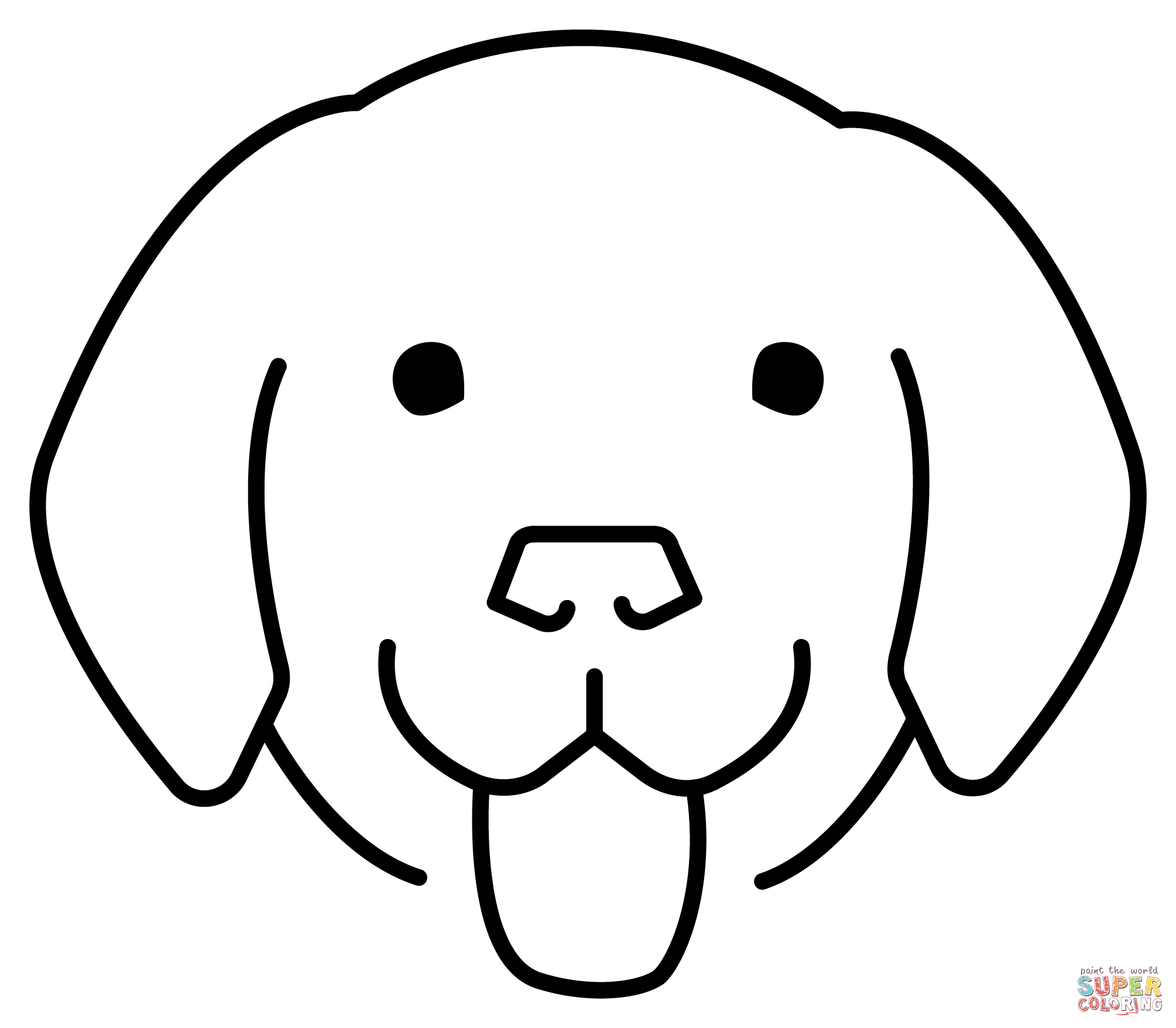 Dibujo de emoticono de cara de perro para colorear dibujos para colorear imprimir gratis