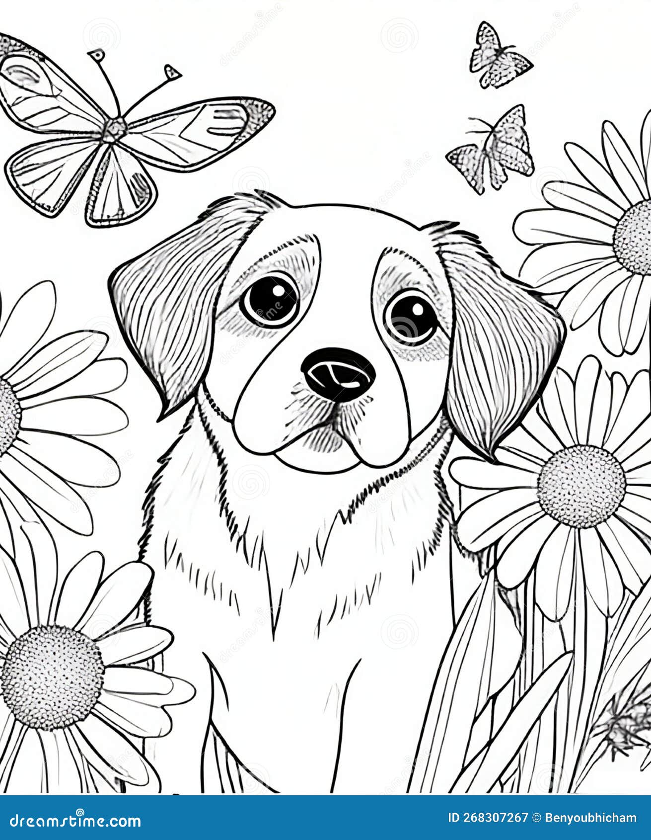 Dog coloring pages stock photos