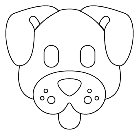 Dog face emoji coloring page free printable coloring pages