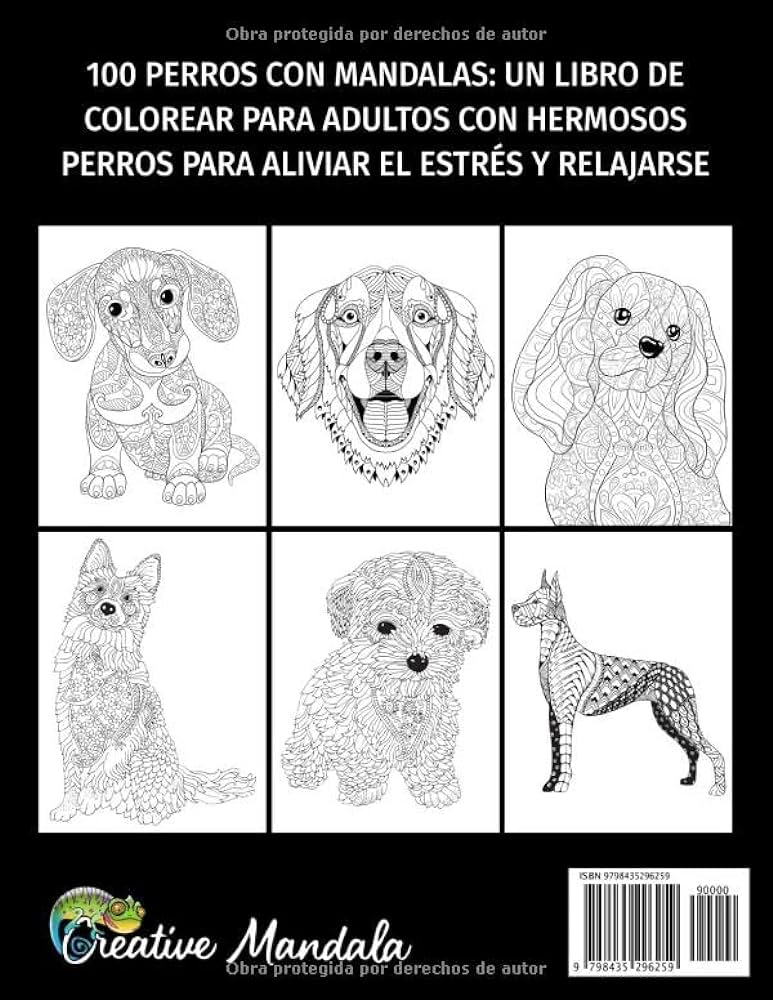Perros con mandalas un libro de colorear para adultos con hermosos perros para aliviar el estrãs y relajarse spanish edition mandala creative books