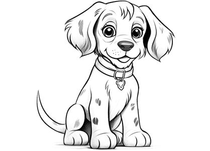 Dibujo de un precioso cachorro para colorear imagen de perros dibujos de perros dibujos de animal