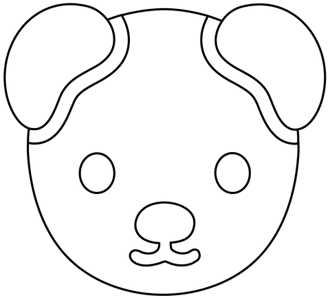 Dibujo de emoticono de cara de perro para colorear dibujos para colorear imprimir gratis