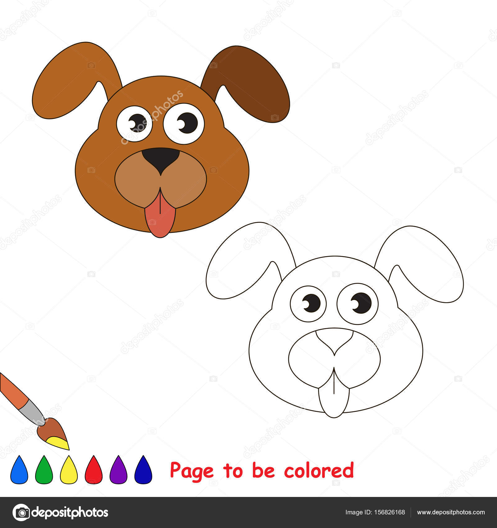 Cara perro para colorear libro para colorear para niãos preescolares vector de stock por annamikhailova