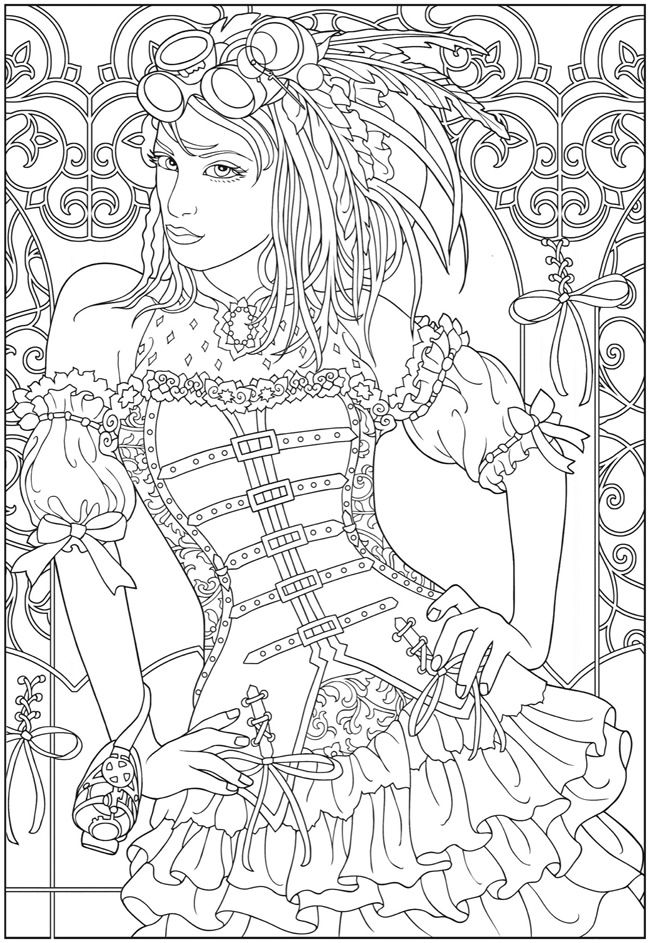 Wele to dover publications steampunk coloring fashion coloring book coloring pages