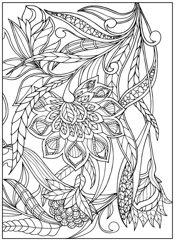 Vintage flower coloring pages on behance flower coloring pages coloring pages coloring books